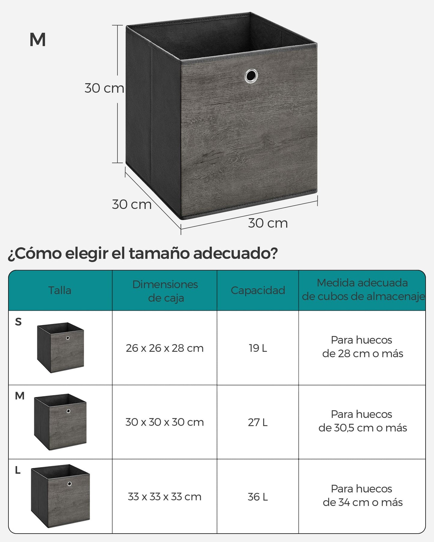 Juego de 6 Cajas de Almacenamiento con Asa-SONGMICS