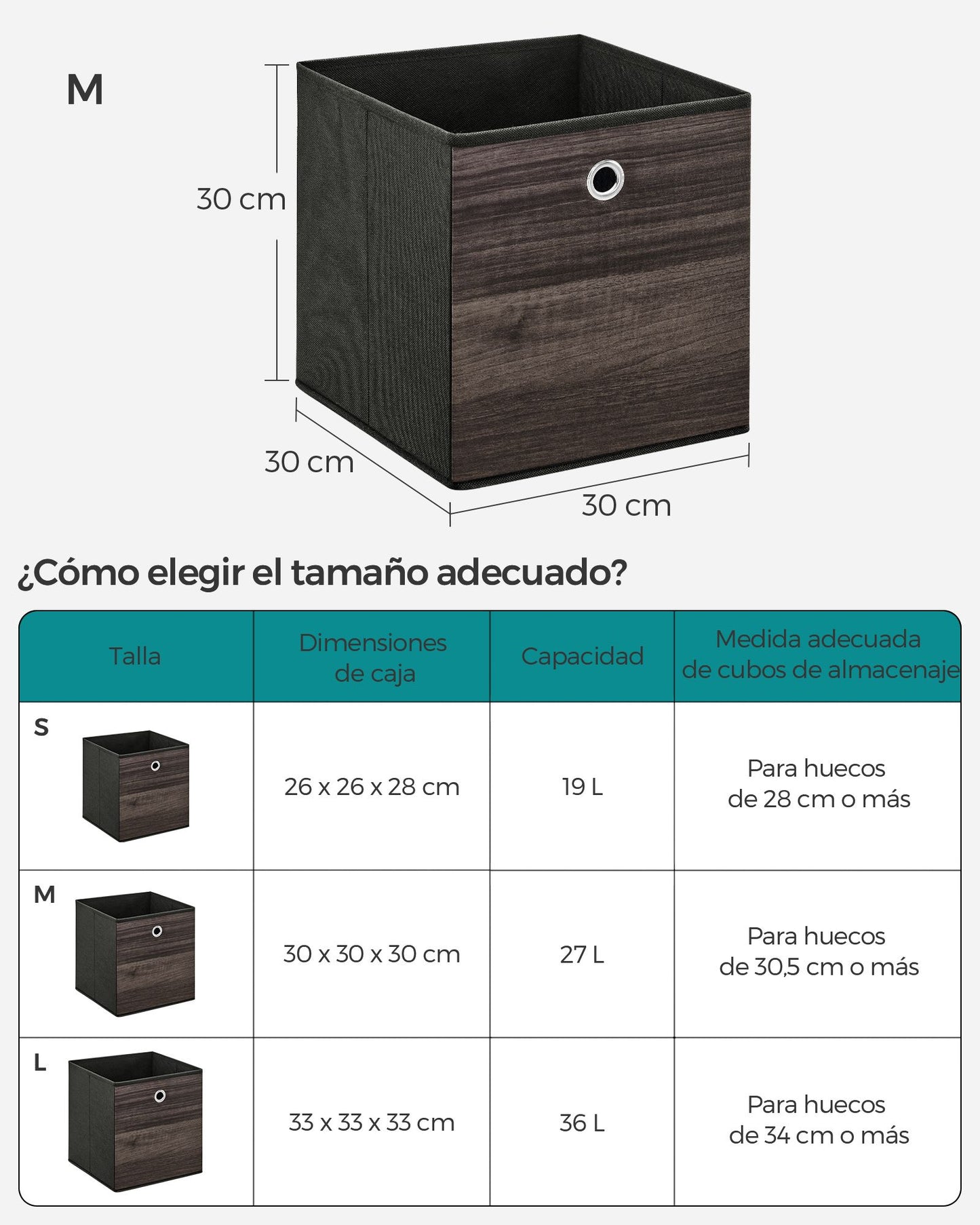 Juego de 6 Cajas de Almacenamiento con Asa-SONGMICS