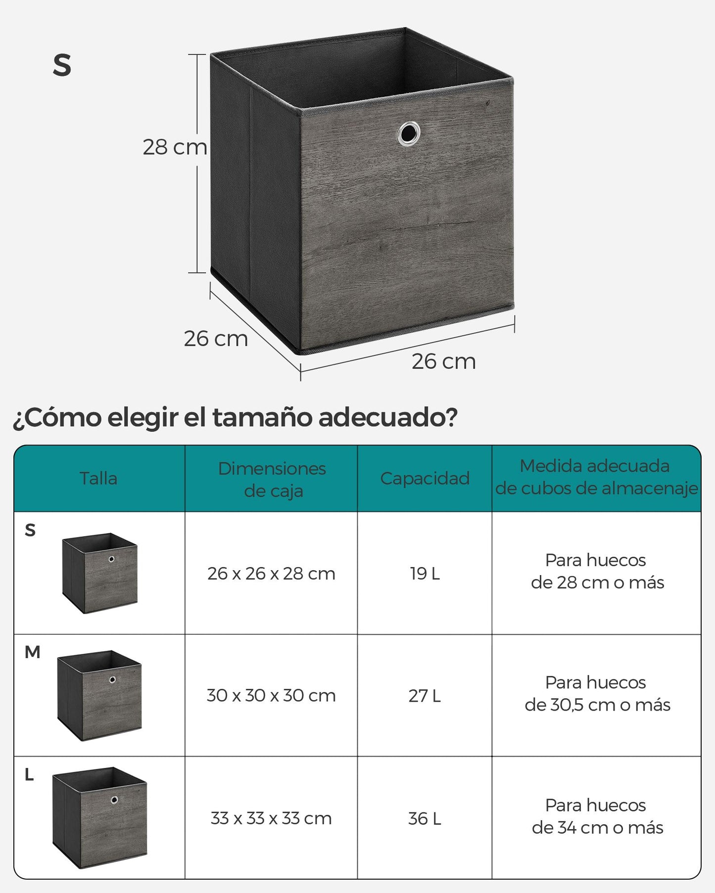 Juego de 6 Cajas de Almacenamiento con Asa-SONGMICS