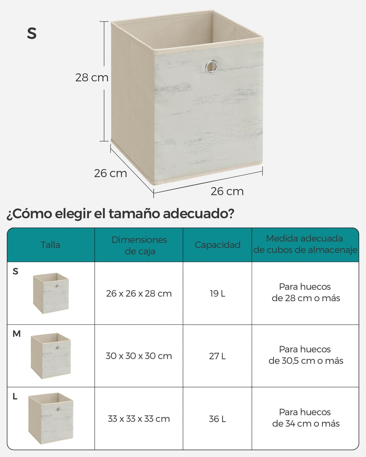 Juego de 6 Cajas de Almacenamiento con Asa-SONGMICS