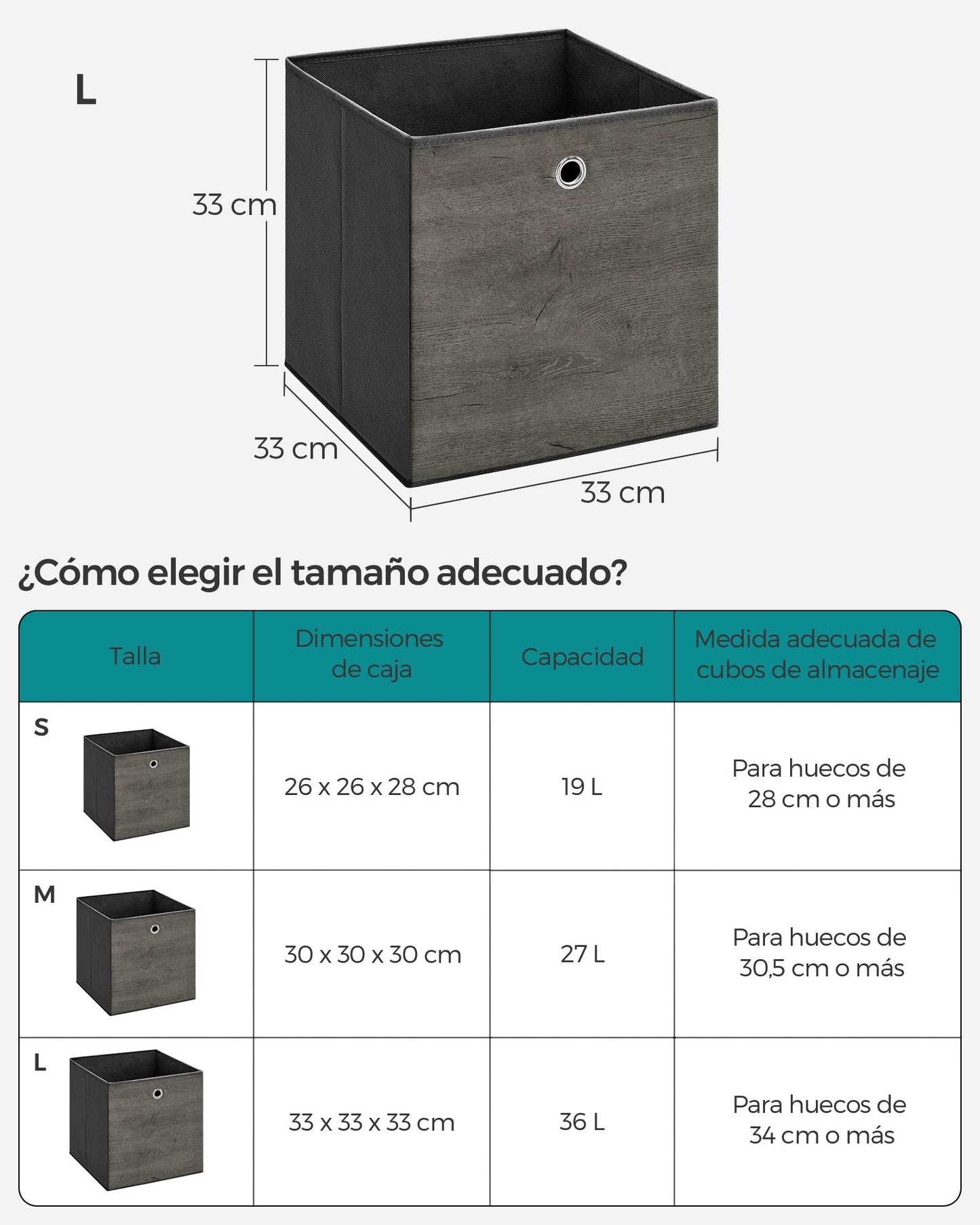 Juego de 6 Cajas de Almacenamiento con Asa-SONGMICS