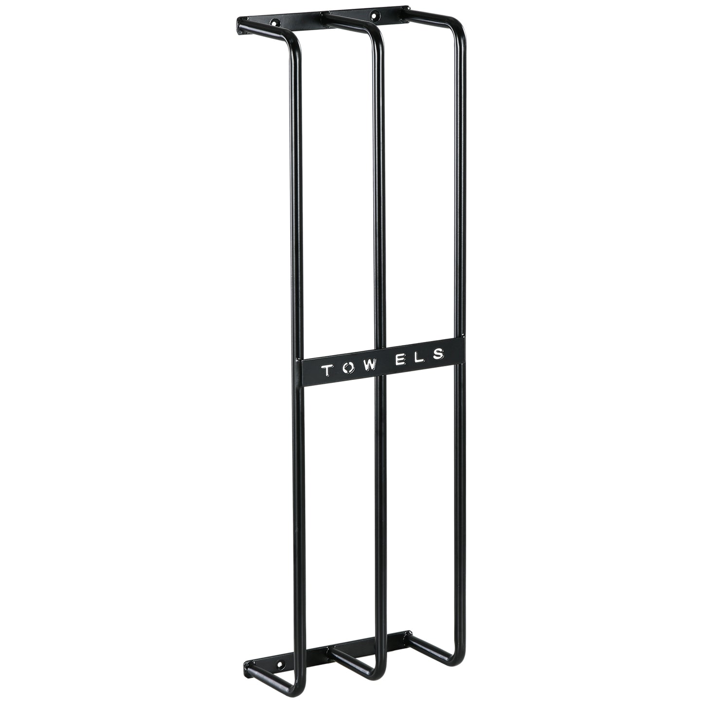 HOMCOM Toallero de Baño Moderno Toallero de Pared con 3 Barras y Marco de Metal Soporte de Toallas para Hotel 21x12x74 cm Negro