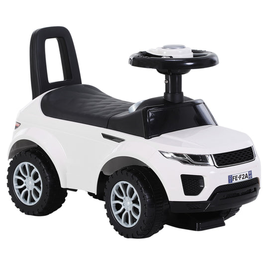 HOMCOM Quad Correpasillos Niño Coche sin Pedales para Bebé Juguete Andador Estilo Carrera con Orador 62x28x41,5cm