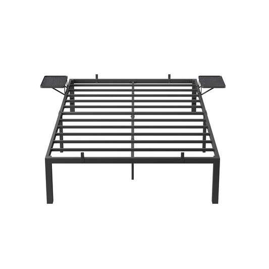 Marco de Cama Doble para Colchón de 140 x 200 cm Negro Clásico-VASAGLE
