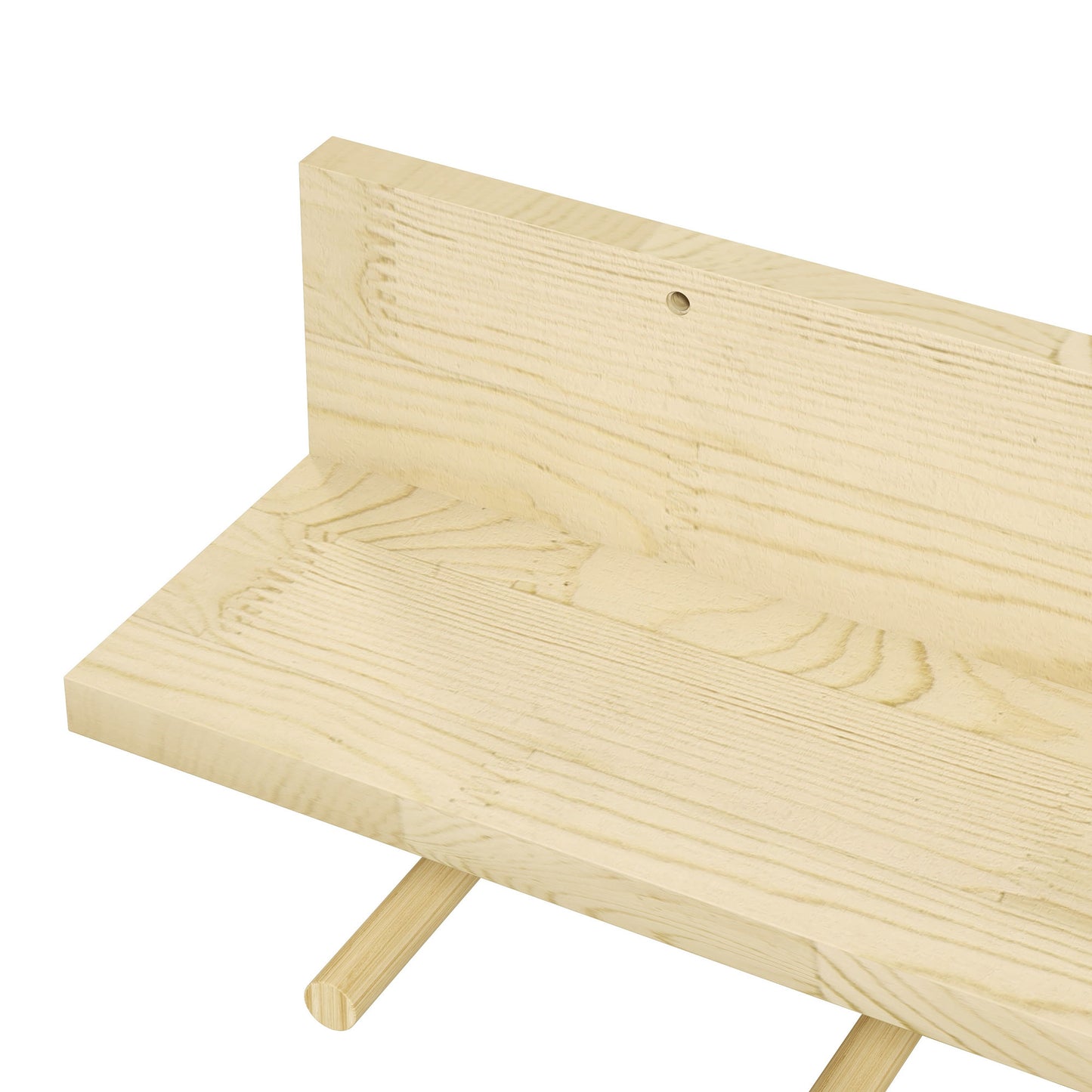 HOMCOM Estante de Pared de Madera Estante Flotante Repisas de Pared con 7 Ganchos para Entrada Pasillo Dormitorio 80x12x20 cm Natural