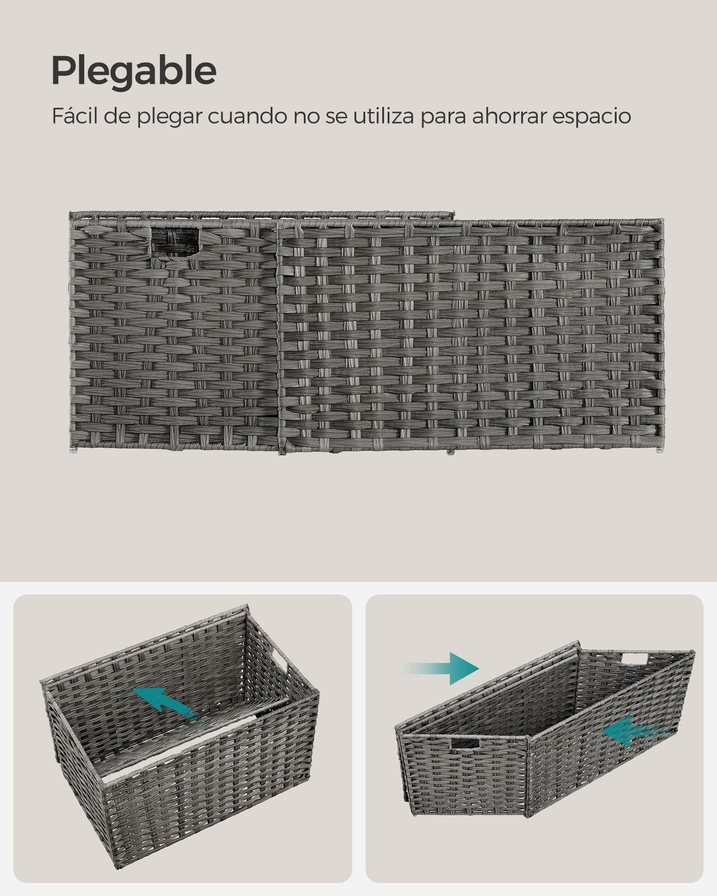 Cesta de Almacenamiento 105 L con Tapa-SONGMICS