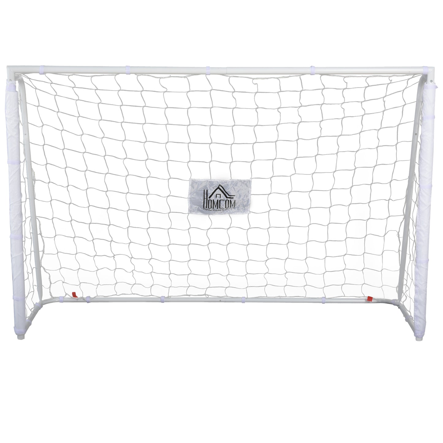 HOMCOM Portería de Fútbol Puerta de Fútbol con Soporte de Metal y Red para Entrenamiento de Fútbol en Jardín Aire Libre 186x62x123 cm Blanco