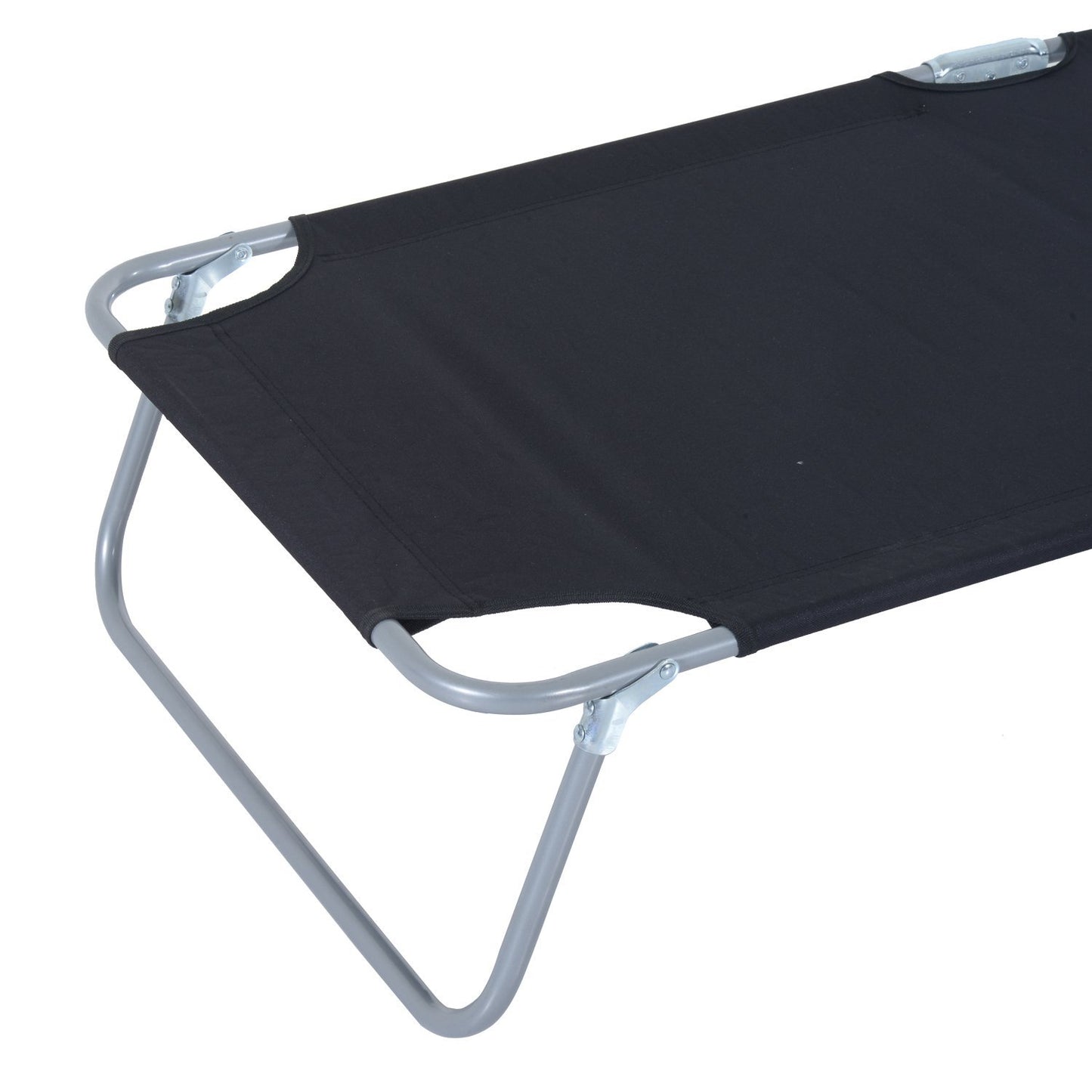 Outsunny Tumbona de Jardín Plegable Silla Tumbona con Toldo Desmontable y Regulable Respaldo Reclinable para Terraza Acampada al Aire Libre 187x58x36 cm Negro