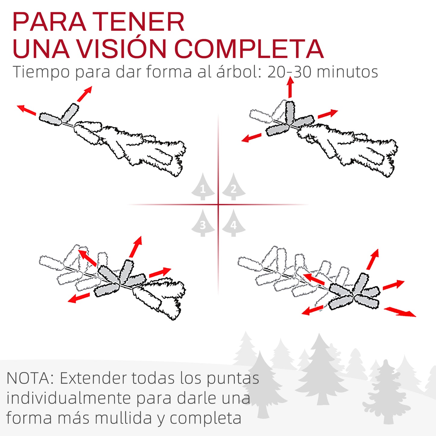 HOMCOM Árbol de Navidad 180 cm Árbol de Navidad Artificial con 618 Ramas 30 Piñas y Soporte de Metal Árbol Navideño para Salón Interior Verde