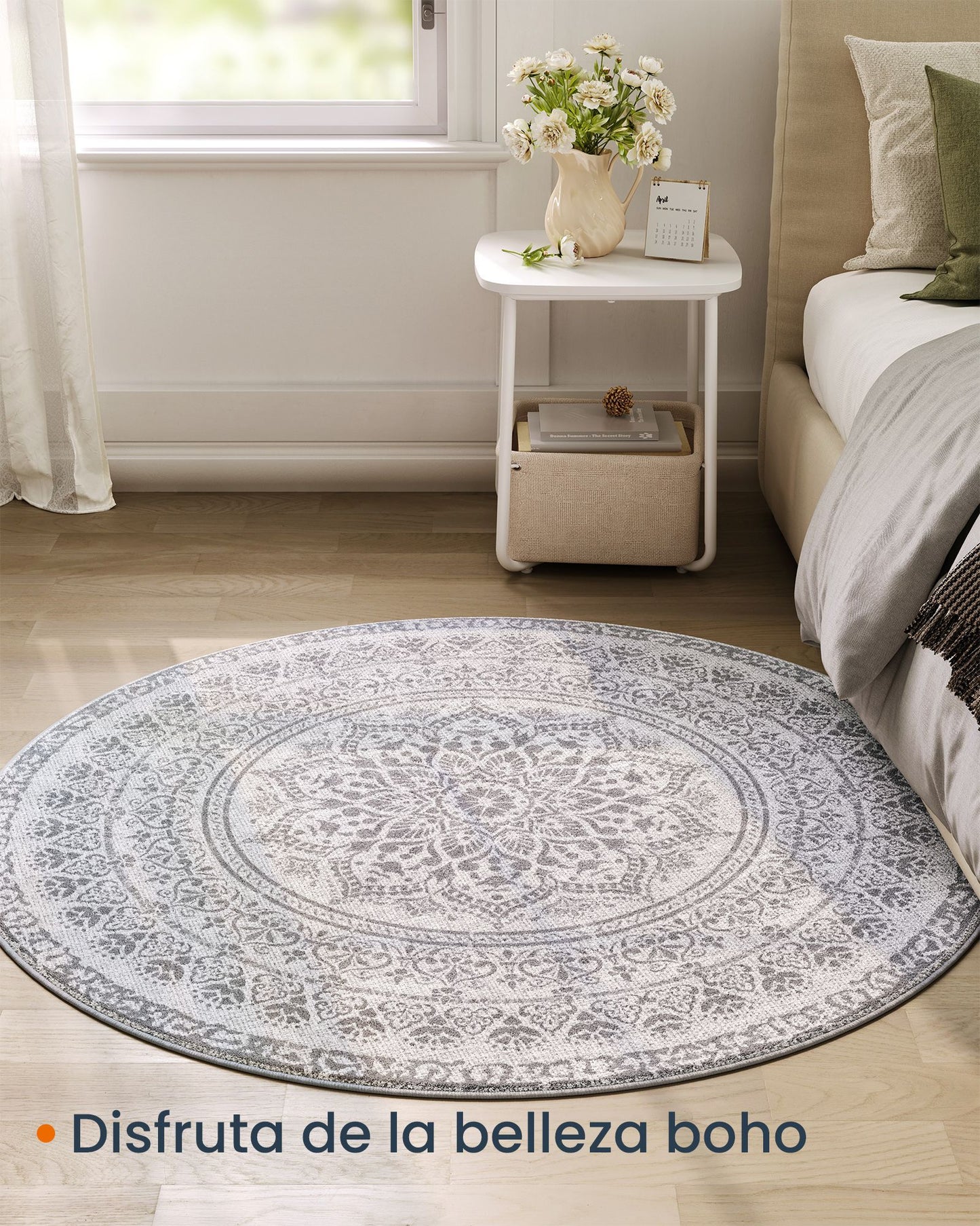 Alfombra Diámetro de 120 cm Gris Paloma-SONGMICS HOME