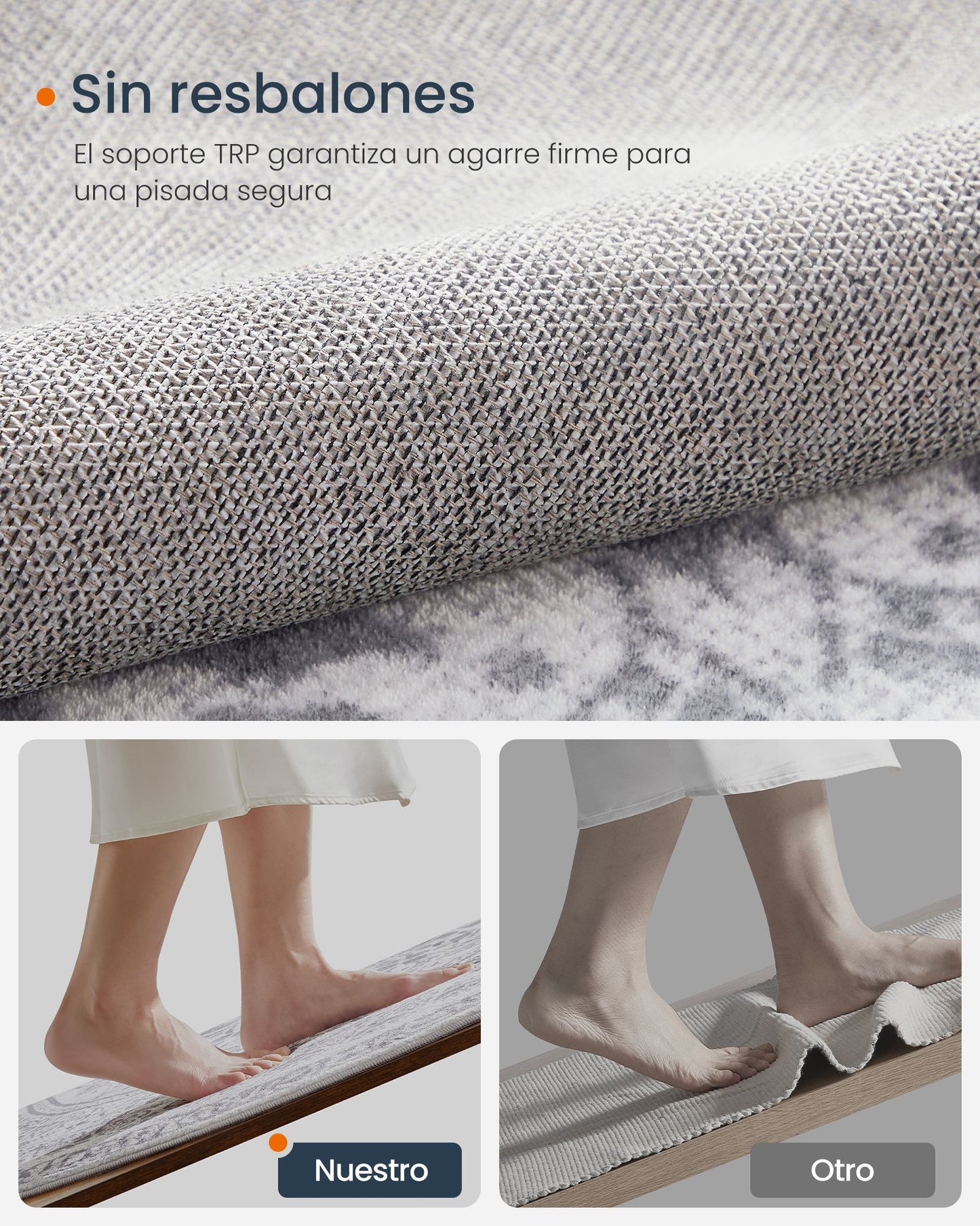 Alfombra Diámetro de 120 cm Gris Paloma-SONGMICS HOME