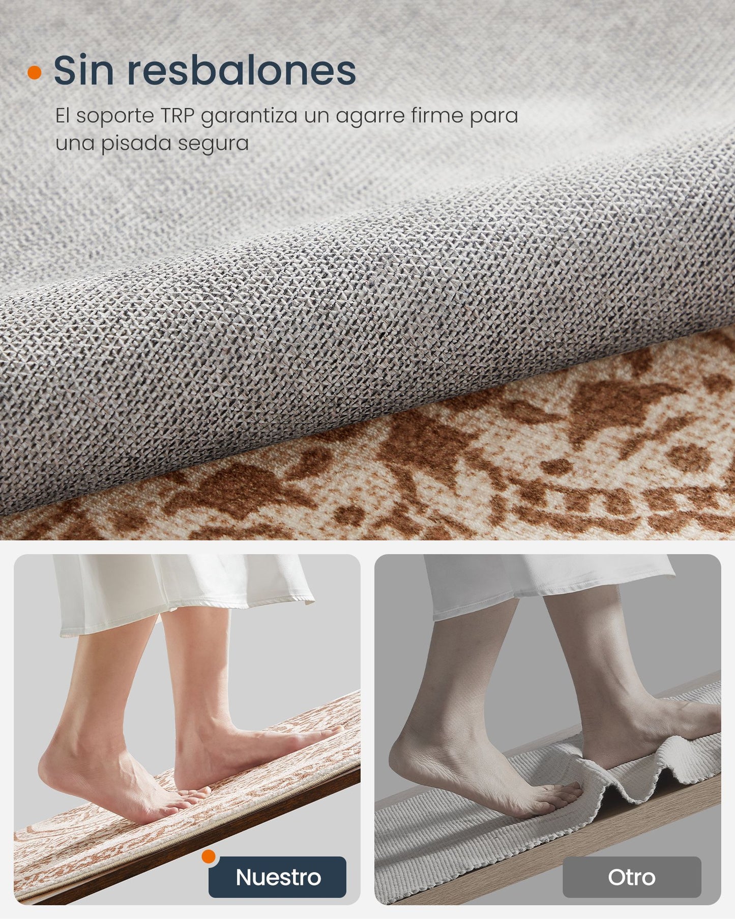 Alfombra Diámetro de 120 cm Beige Capuchino-SONGMICS HOME