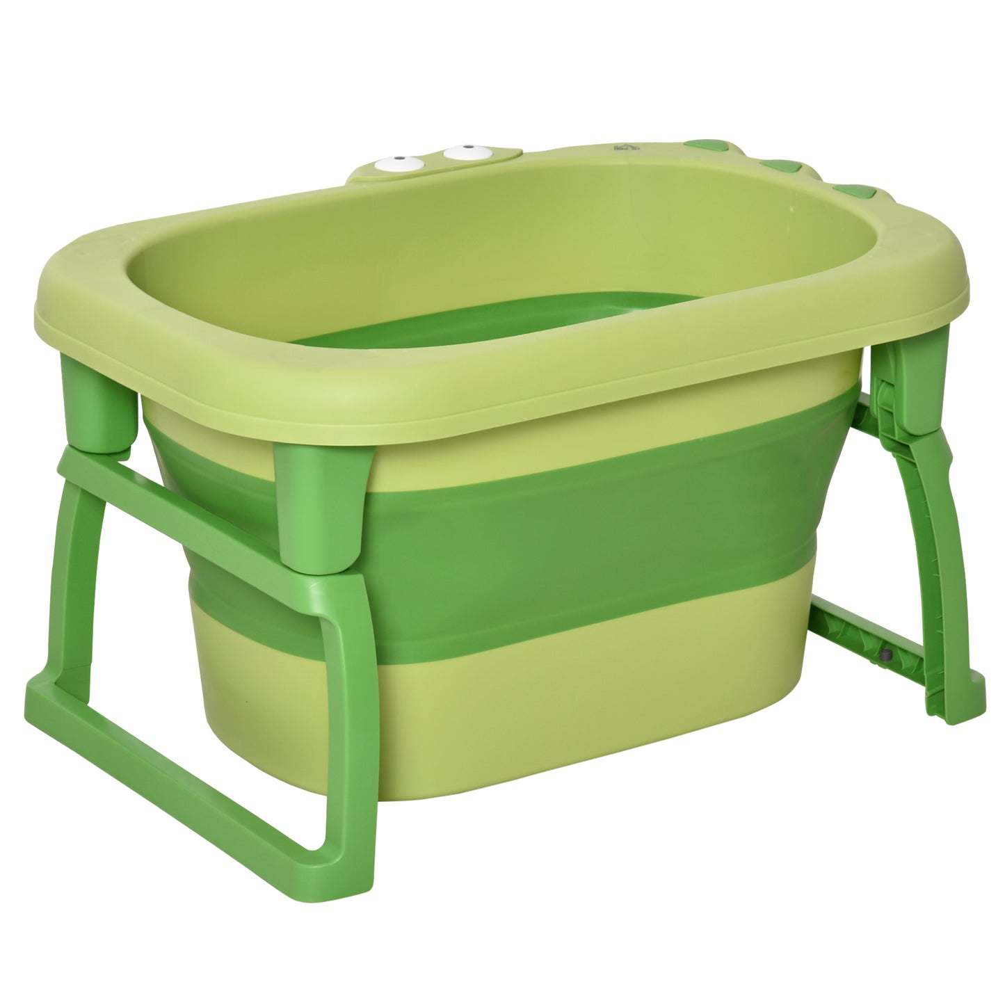 HOMCOM Bañera Plegable para Bebé de 0-3 Años Capacidad 105L Bañera Portátil para Niños con Patas Antideslizantes y Orificio de Drenaje Carga 50 kg 75,3x55,4x43 cm Verde