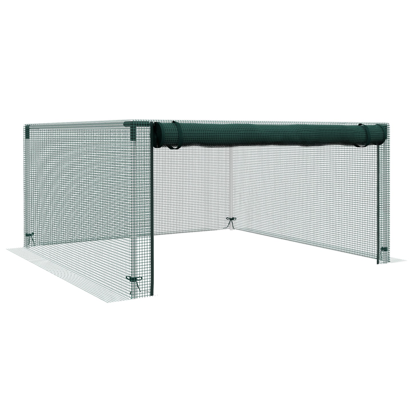 Outsunny Jaula de Cultivo Jaula de Protección con Soportes de Acero Puerta con Cremallera para Proteger las Plantas Flores en Patio Jardín Terraza 125x125x62,5 cm Verde