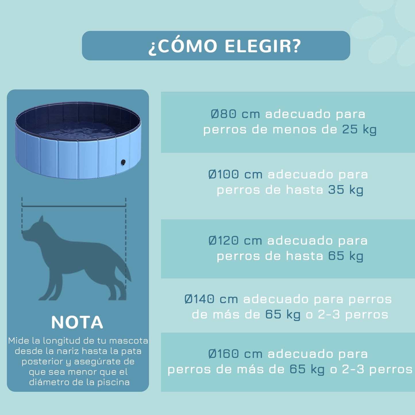 PawHut Piscina Plegable para Perros Ø100x30 cm Bañera para Mascotas Gatos de PVC Antideslizante Resistente al Desgaste Adecuado para Interior y Exterior Azul