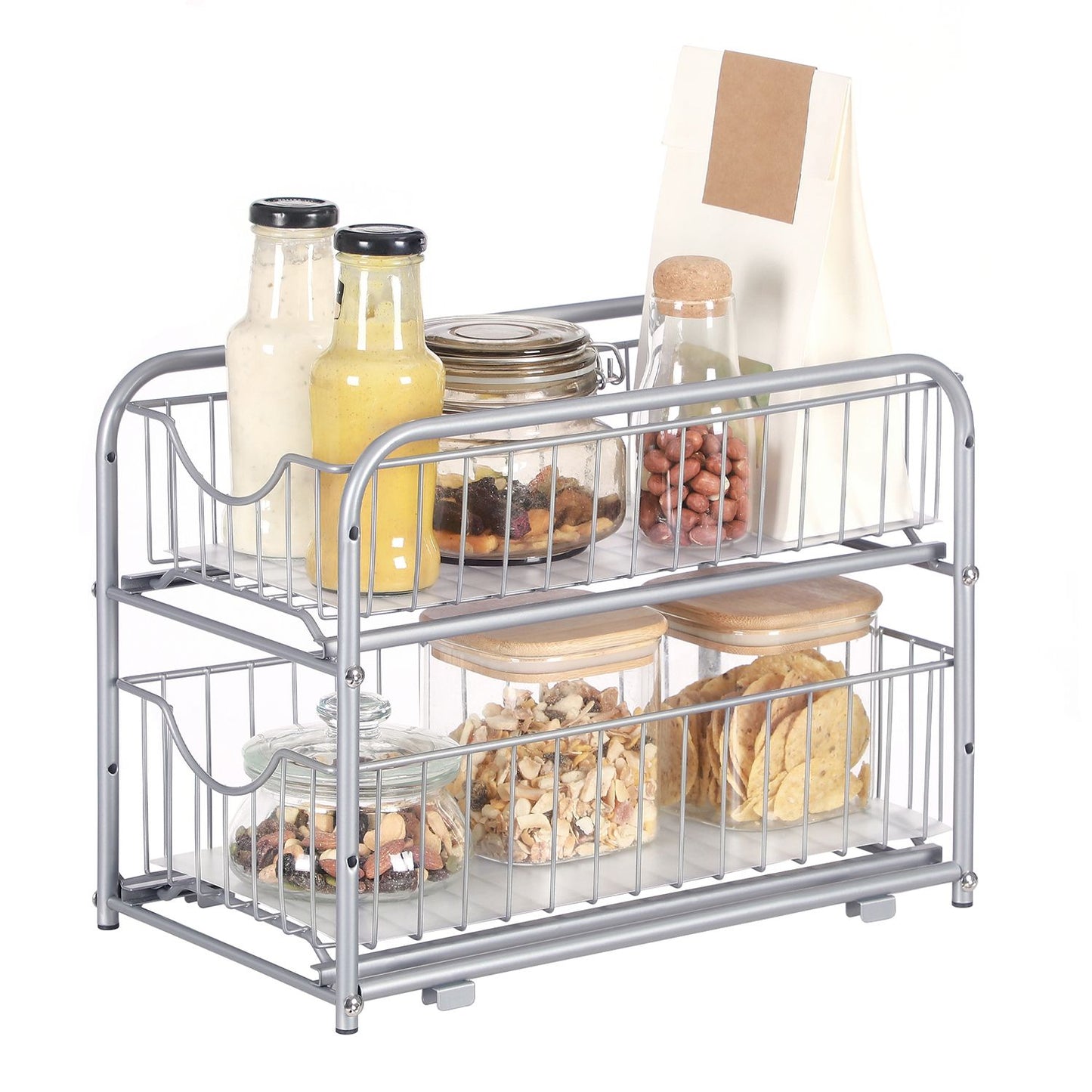 Organizador de Cocina de 2 Niveles Plata-SONGMICS