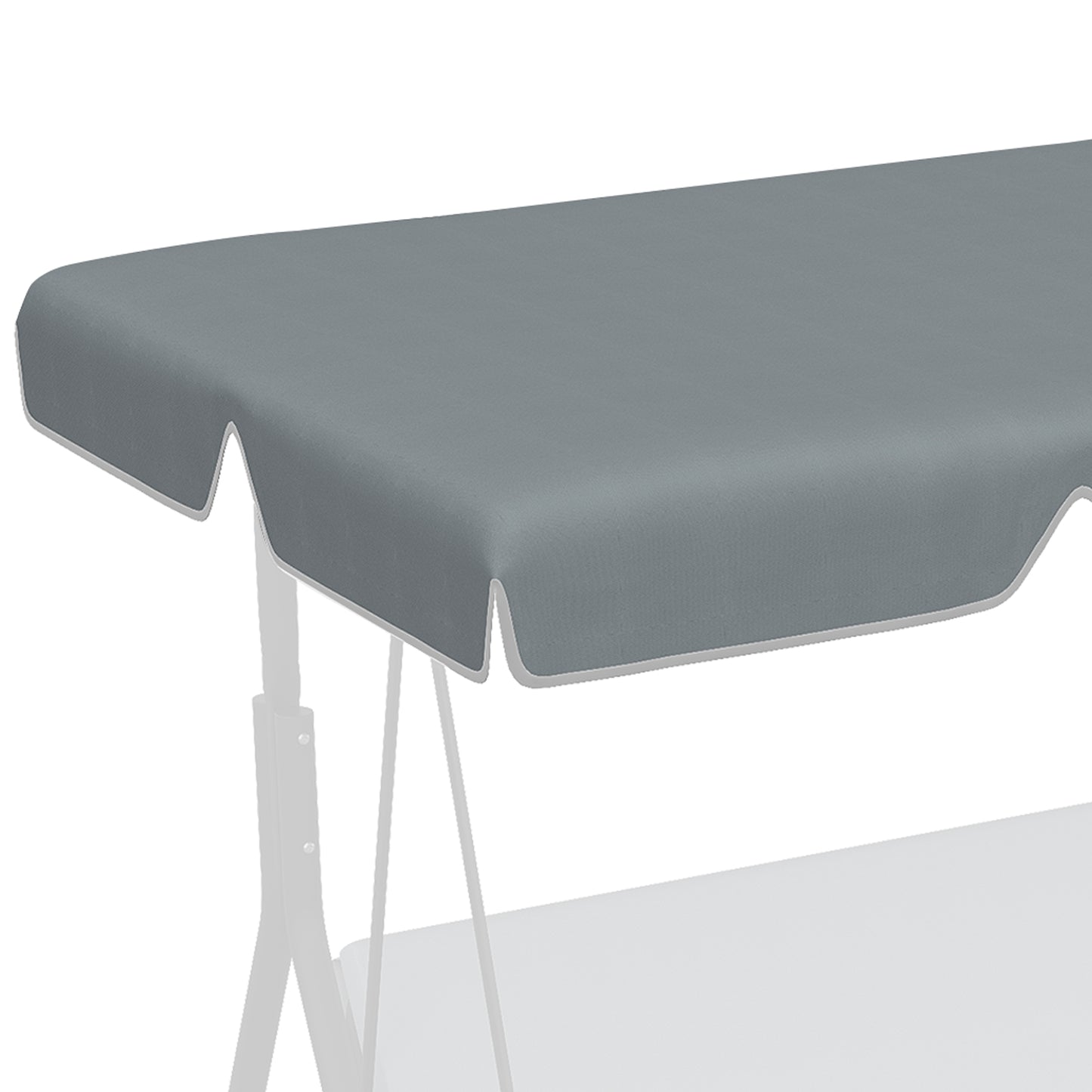 Outsunny Toldo de Repuesto para Columpio de 2/3 Plazas Toldo Recambio para Balancín Cubierta de Reemplazo Protección UV50+ para Jardín Terraza Patio 192x144 cm Gris Oscuro