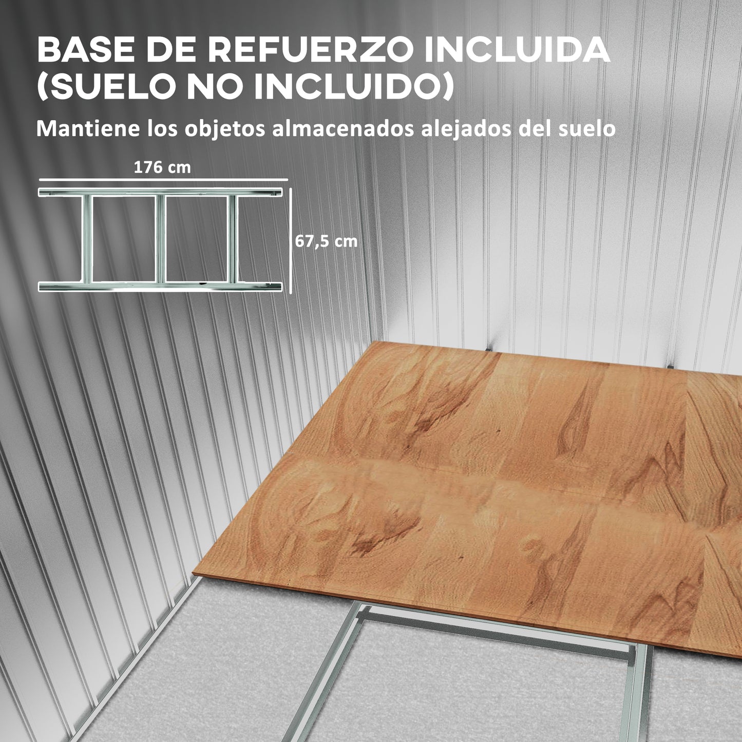 Outsunny Caseta de Jardín 2 m² 195x122x181,5 cm Cobertizo Exterior Metálico con Base Puerta Corredera 2 Ventanas y Anti-UV para Almacenar Herramientas en Terraza Patio Gris Oscuro