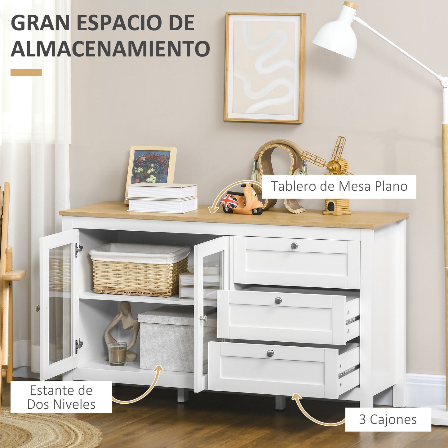 HOMCOM Conjunto de 3 Armarios Juego de 1 Alacena de Cocina 1 Aparador de Cocina 1 Armario Auxiliar Estilo Moderno 100x40x180 cm 80x40x90 cm 120x40x70 cm Blanco