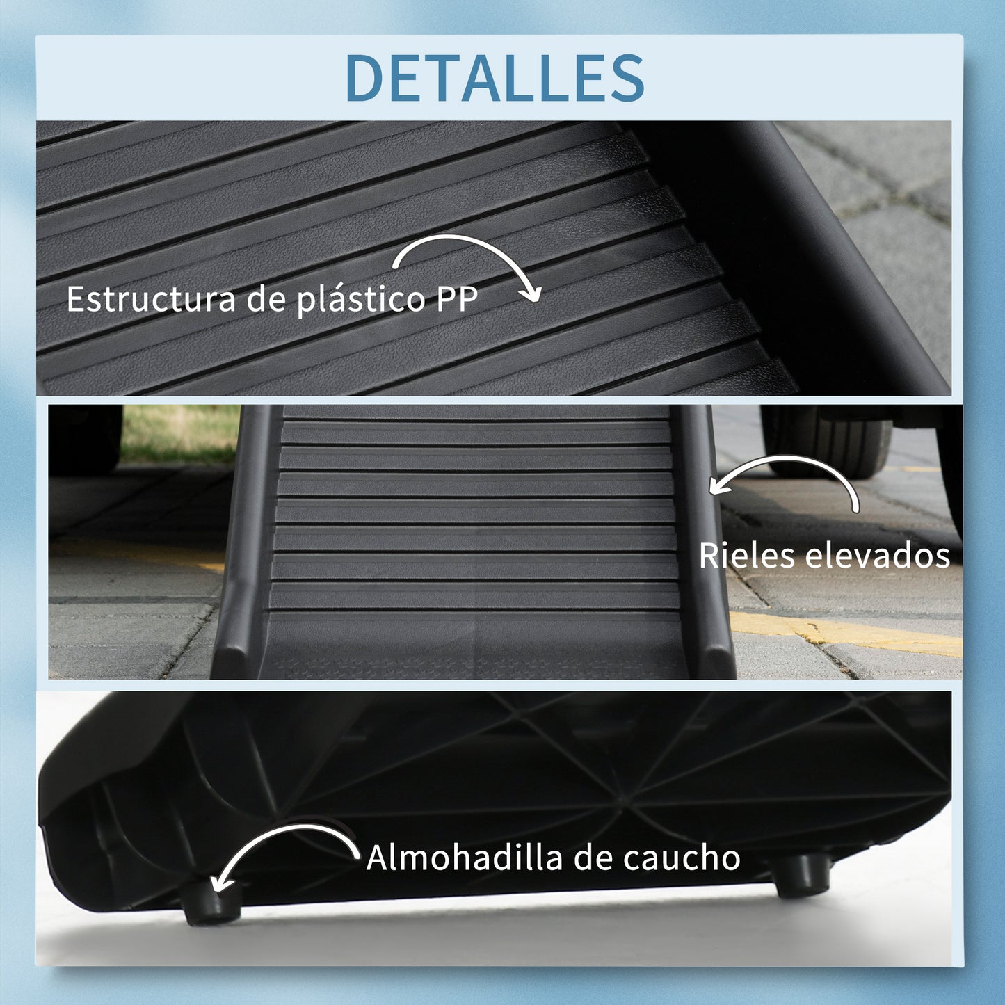 PawHut Rampa Plegable para Perros y Gatos con Almohadillas Antideslizantes Escaleras de Mascotas para Coche Cama Sofá Carga 75 kg 155x39x14 cm Negro