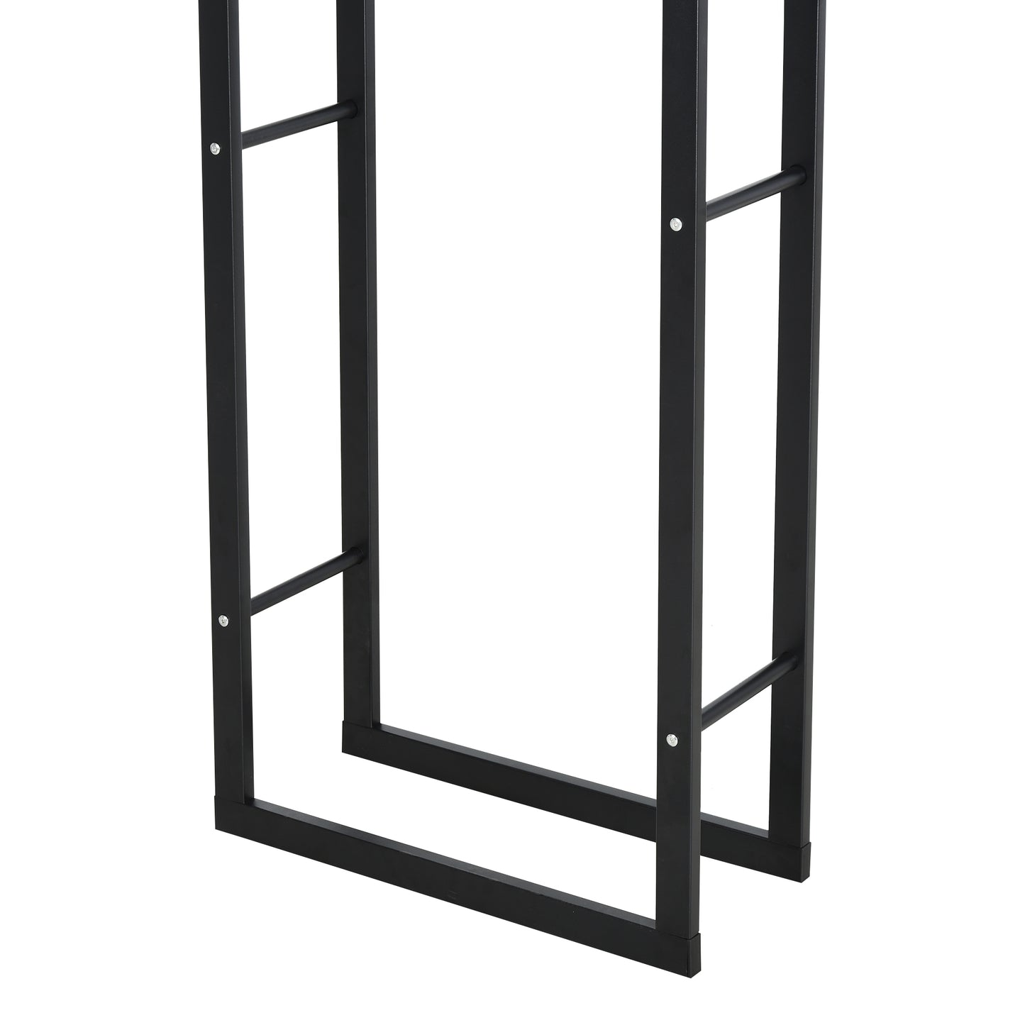 HOMCOM Soporte para Leña Estante de Leña Metálico Leñero de Exterior de Metal para Interior y Exterior Carga 100 kg 40x25x150 cm Negro