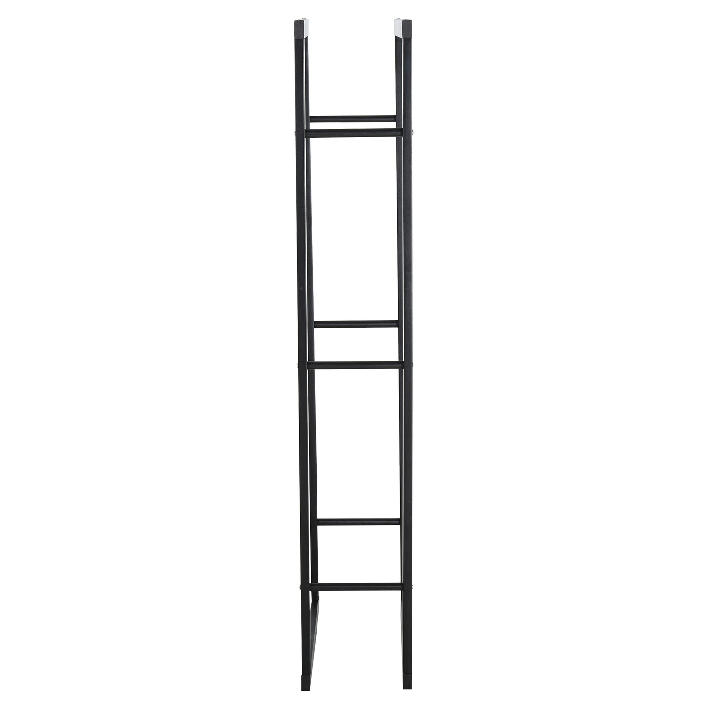 HOMCOM Soporte para Leña Estante de Leña Metálico Leñero de Exterior de Metal para Interior y Exterior Carga 100 kg 40x25x150 cm Negro