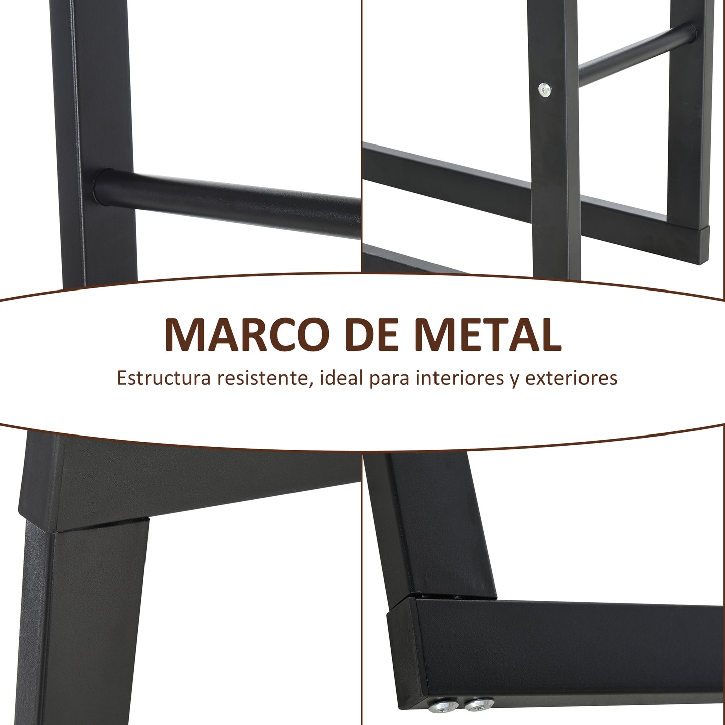 HOMCOM Soporte para Leña Estante de Leña Metálico Leñero de Exterior de Metal para Interior y Exterior Carga 100 kg 40x25x150 cm Negro