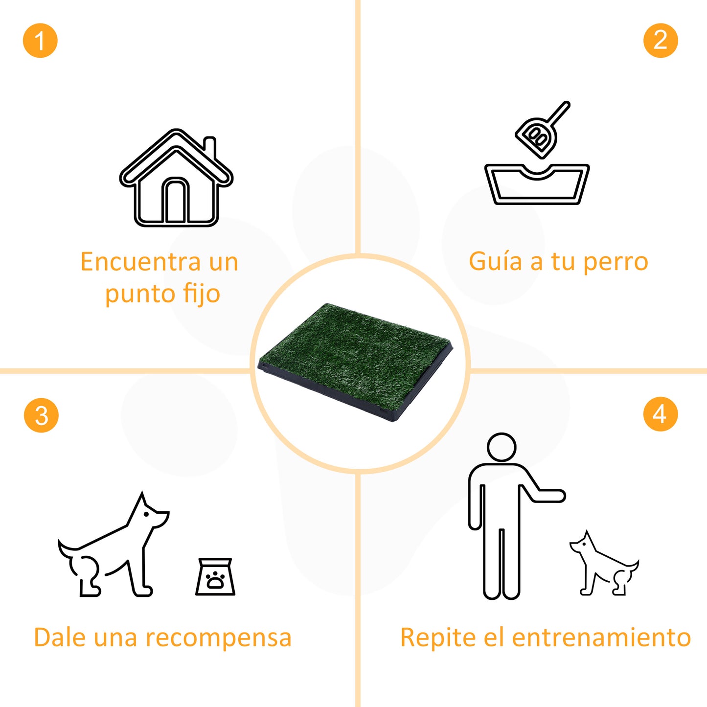 PawHut Inodoro para Perros con Césped Artificial y Bandeja Inodoro Interior para Mascotas con Cajón Lavable para Hacer Pis Pipi Orinar 51x63x6 cm Verde