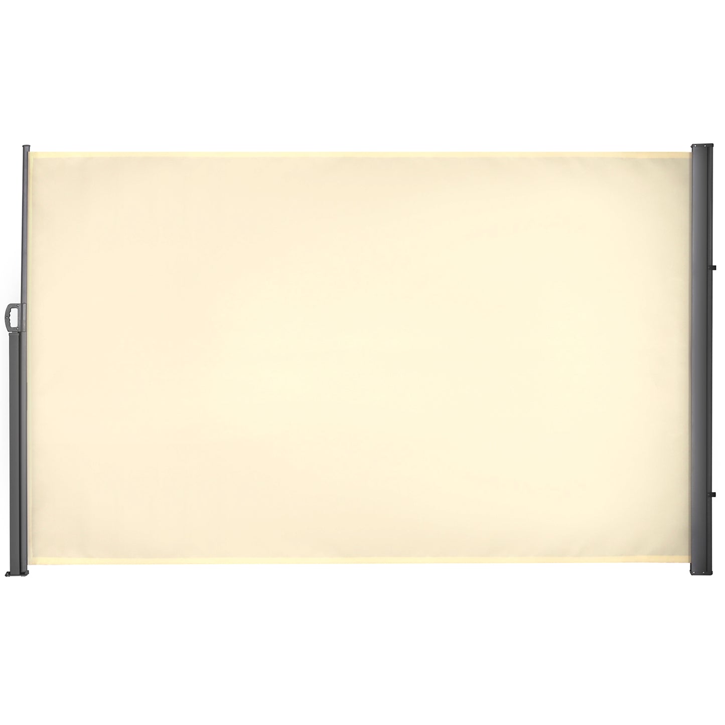 Outsunny Toldo Lateral Retráctil 300x180 cm Pantalla Enrollable Mampara de Privacidad Impermeable y Anti-UV Protege la Privacidad para Jardín Balcón Terraza Crema