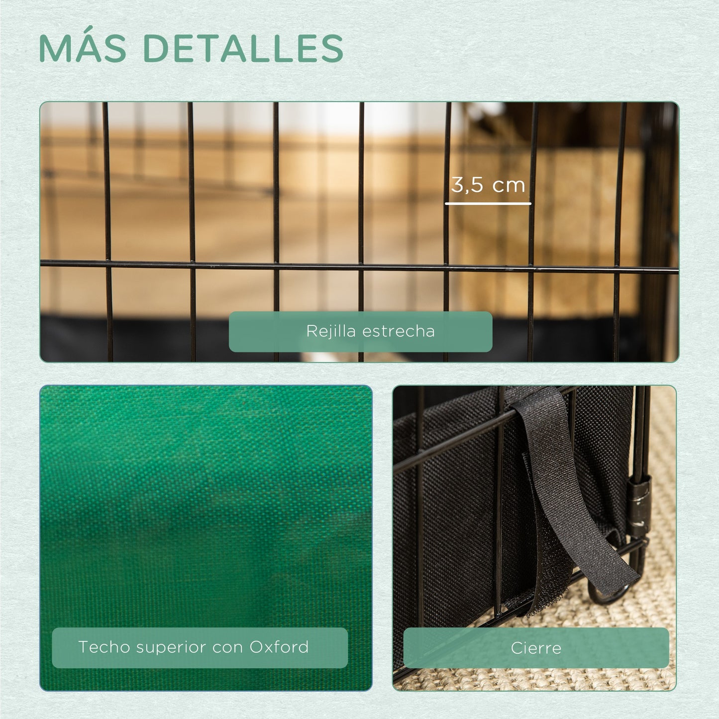 PawHut Jaula para Animales Pequeños Parque para Mascotas con 2 Puertas Toldo y Base con Tela Oxford Impermeable para Interior y Exterior 90x75x75 cm Negro y Verde