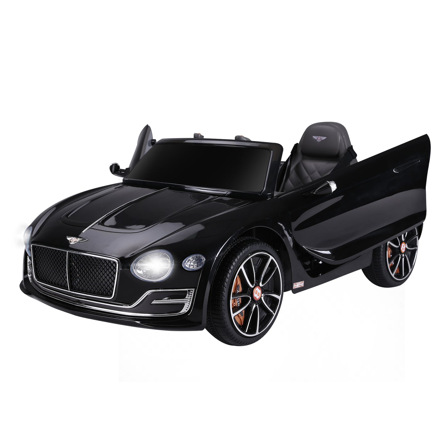 HOMCOM Coche Eléctrico para Niños Bentley GT Coche de Bateria para Niños de +3 Años Velocidad 2,5-5 km/h 2 Modos de Control Música Faros Retroceder 108x60x43 cm Negro