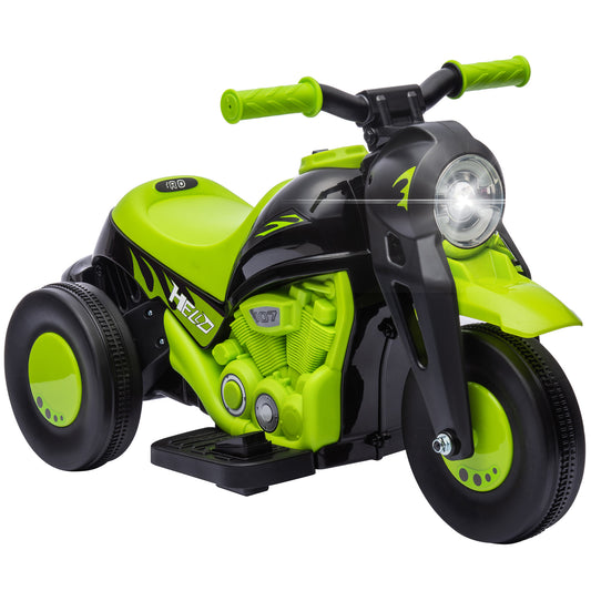 AIYAPLAY Moto Eléctrica para Niños de +2 Años Moto de Batería para Niños 6V con Función de Soplar Burbujas Faros Música Moto para Niños con Velocidad 3 km/h Carga 30 kg Verde