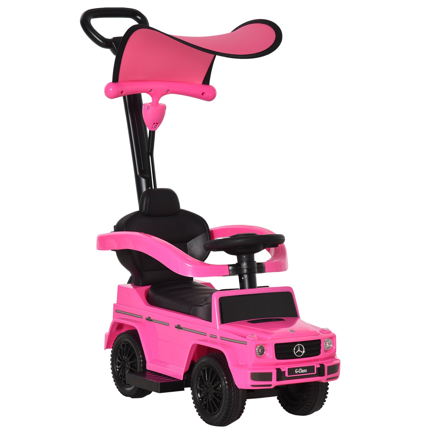 HOMCOM Correpasillos para Niños con Licencia Mercedes G350 Coche Correpasillos para Niños de 1-3 Años con Bocina Capota Extraíble y Barandilla Carga 25 kg 85,5x40,5x95 cm Rosa