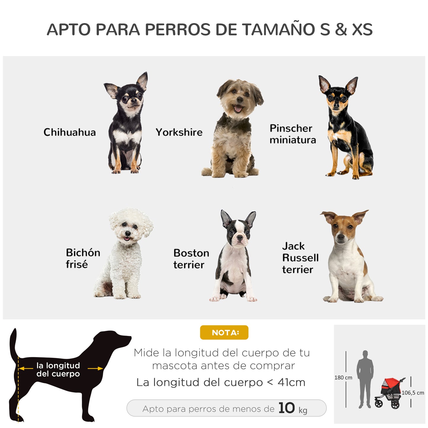 PawHut Carrito para Perros Plegable Cochecito para Mascotas Carrito para Perros Pequeños con 3 Ruedas Ventanas de Malla Cesta de Almacenaje y Correas de Seguridad 109,5x57,5x106,5 cm Rojo