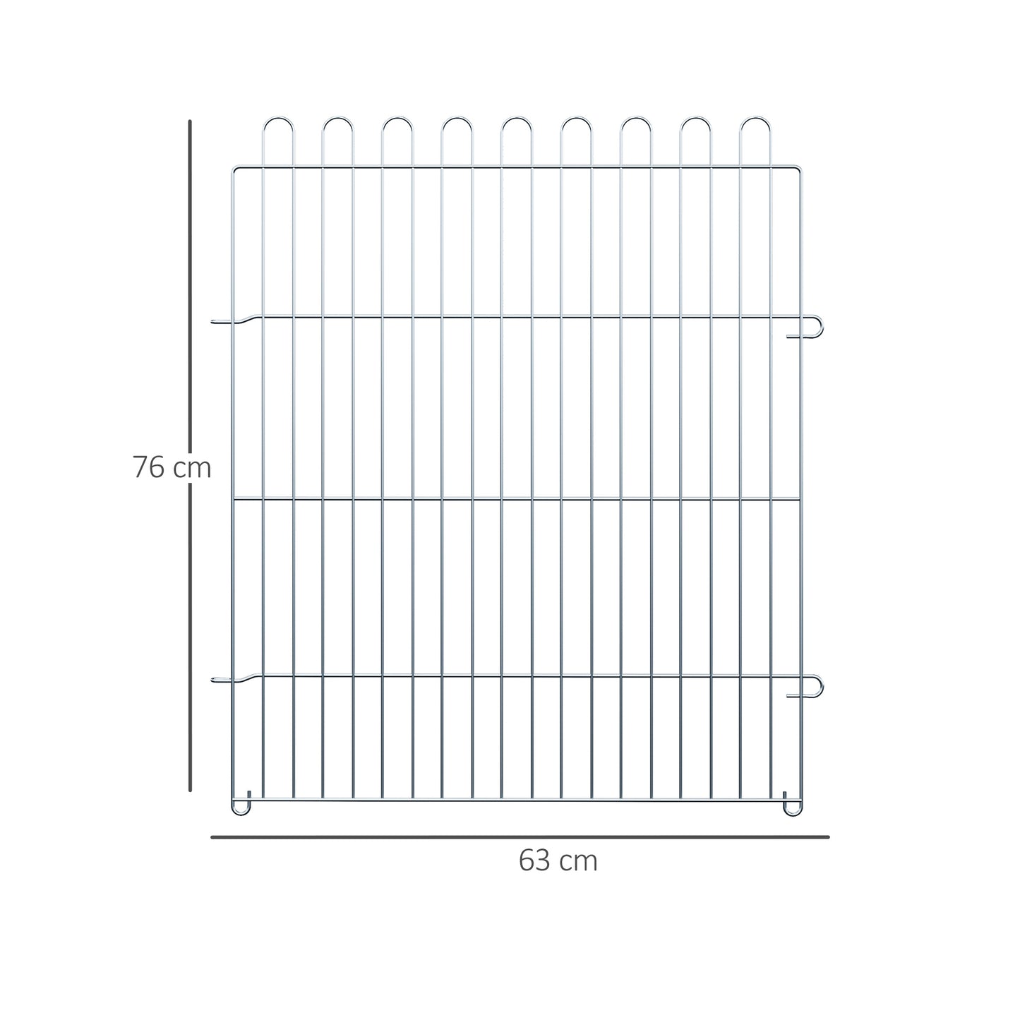 PawHut Parque para Perros de 8 Piezas 63x76 cm Vallas para Perros Plegables con 1 Puerta y Marco de Acero para Jardín Patio Plata