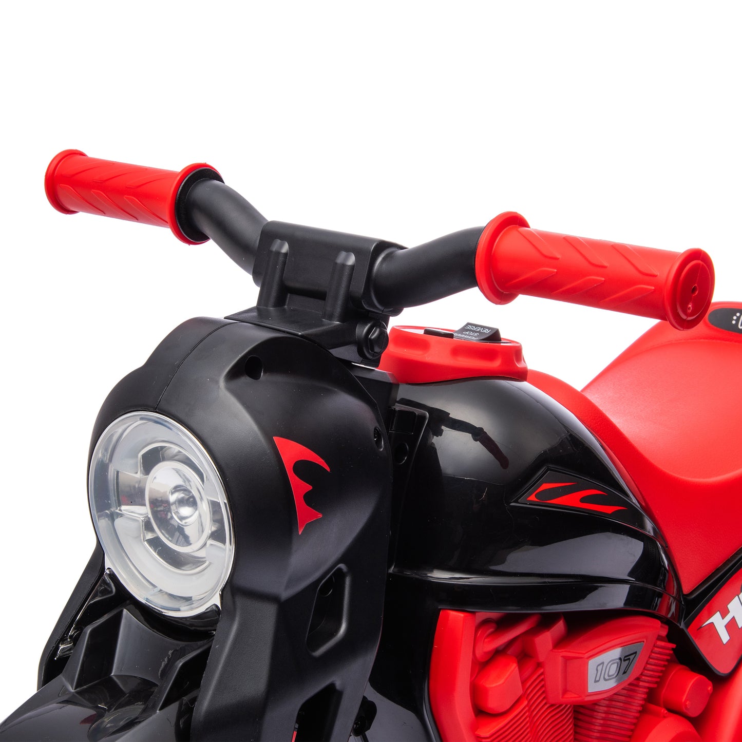 AIYAPLAY Moto Eléctrica para Niños de +2 Años Moto de Batería para Niños 6V con Función de Soplar Burbujas Faros Música Moto para Niños con Velocidad 3 km/h Carga 30 kg Rojo