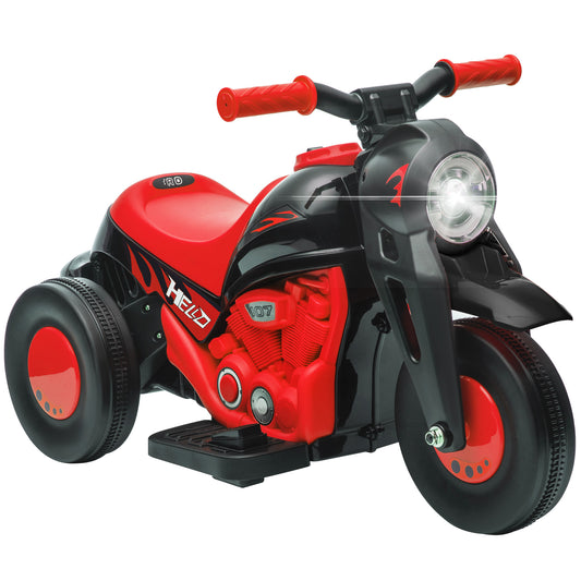 AIYAPLAY Moto Eléctrica para Niños de +2 Años Moto de Batería para Niños 6V con Función de Soplar Burbujas Faros Música Moto para Niños con Velocidad 3 km/h Carga 30 kg Rojo