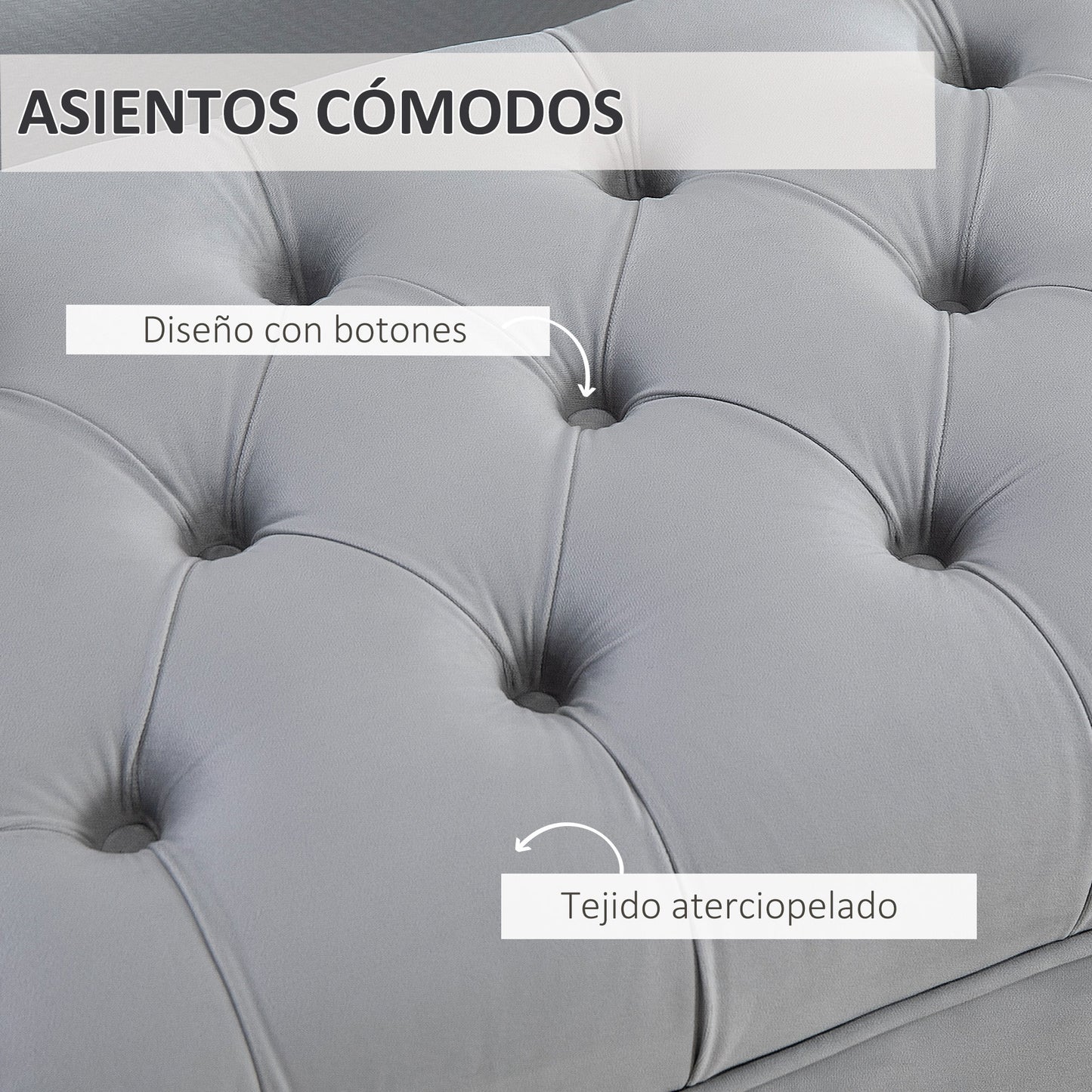 HOMCOM Banco Pie de Cama Taburete Pie de Cama con Asiento Acolchado y Patas Metálicas Banqueta de Dormitorio para Entrada Pasillo Carga 120 kg 118x45x42 cm Gris