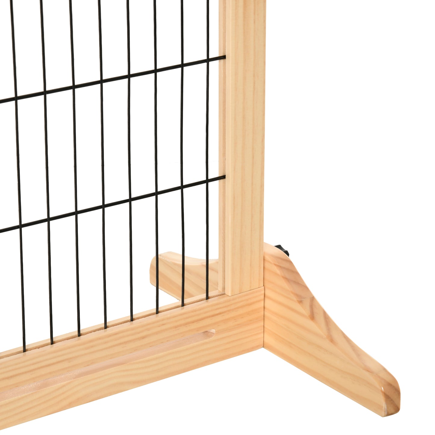 PawHut Barrera de Seguridad para Perros Extensible Barrera para Perros en Casa de Madera para Puerta Escalera Pasillo 104-183x36x69 cm Natural