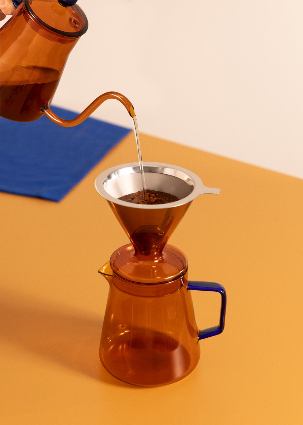 AMBAR COLLECTION - Cafetera 670 y 500ml de vidrio de borosilicato