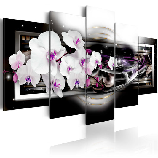 Orquídeas en el fondo negro 100x50 - Bimago