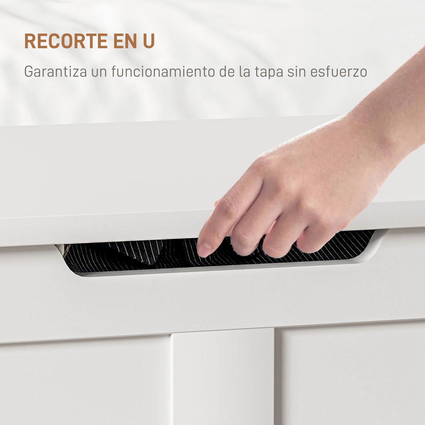 HOMCOM Baúl de Almacenaje para Dormitorio 100 L Banco de Almacenaje con Tapa Baúl de Almacenaje Versátil con Bisagra de Seguridad para Pasillo Salón 80x40x45 cm Blanco