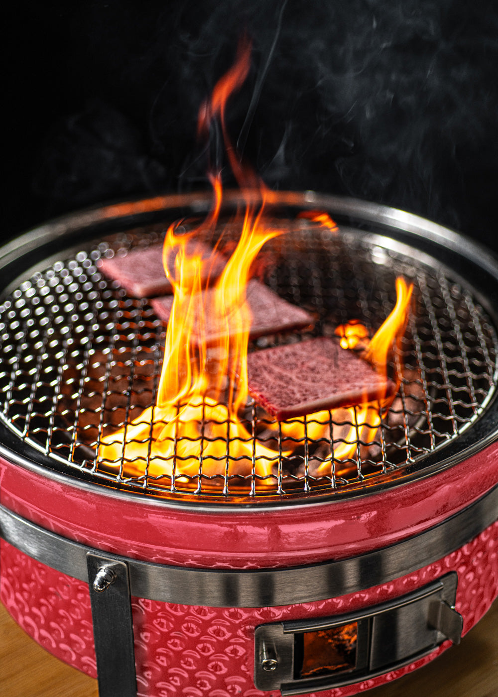 BBQ KAMADO HIBACHI - Barbacoa redonda con grill y plancha