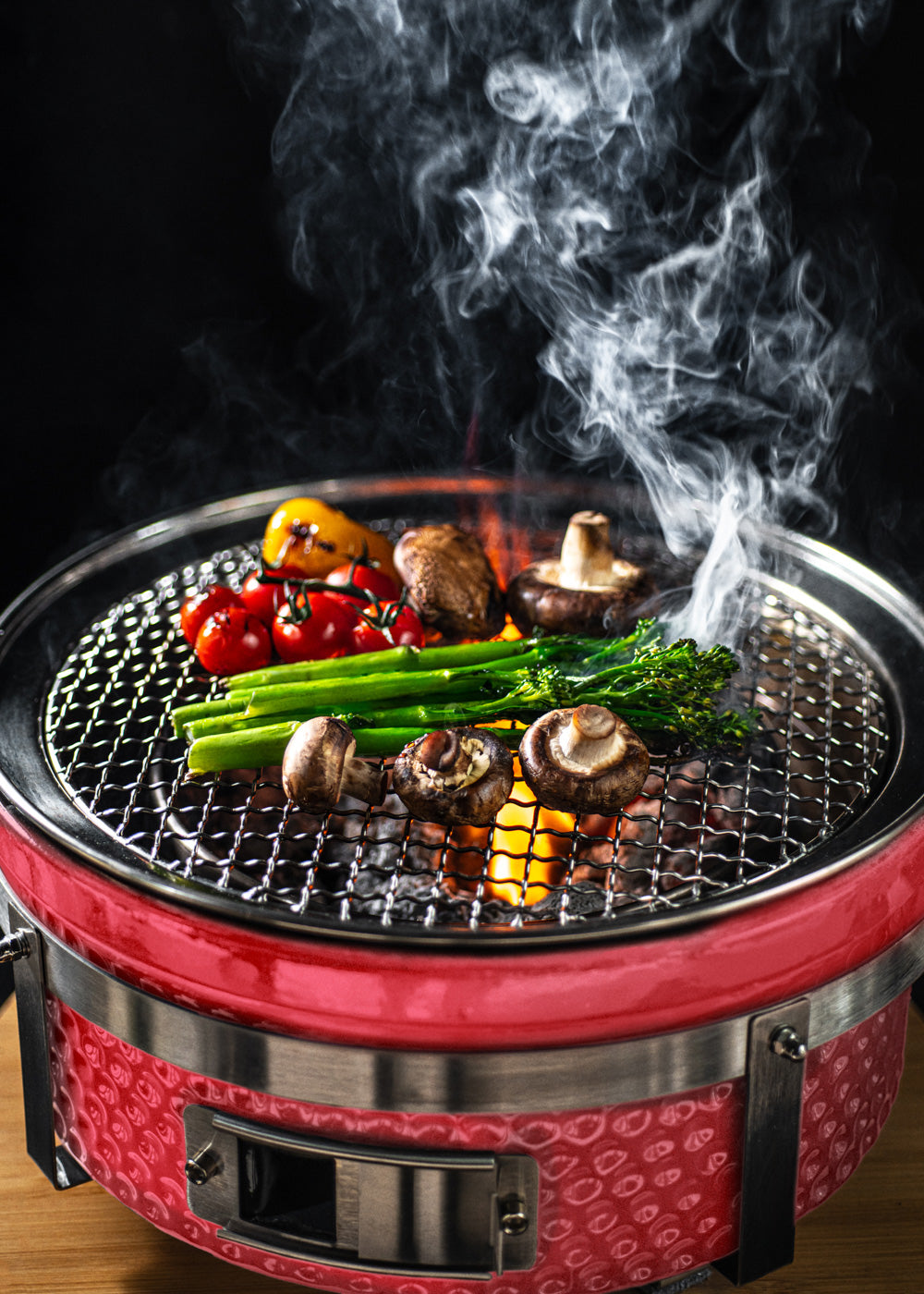 BBQ KAMADO HIBACHI - Barbacoa redonda con grill y plancha