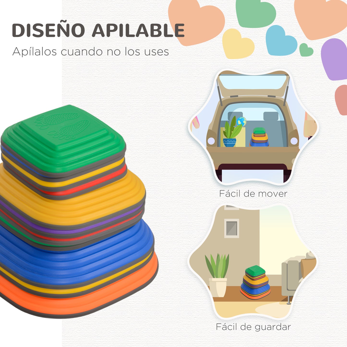 AIYAPLAY Conjuntos de Piedras de Equilibrio para Niños Apilables de 11 Piezas Juego de Equilibrio para Niños de +3 Años Antideslizantes para Interior y Exterior Multicolor