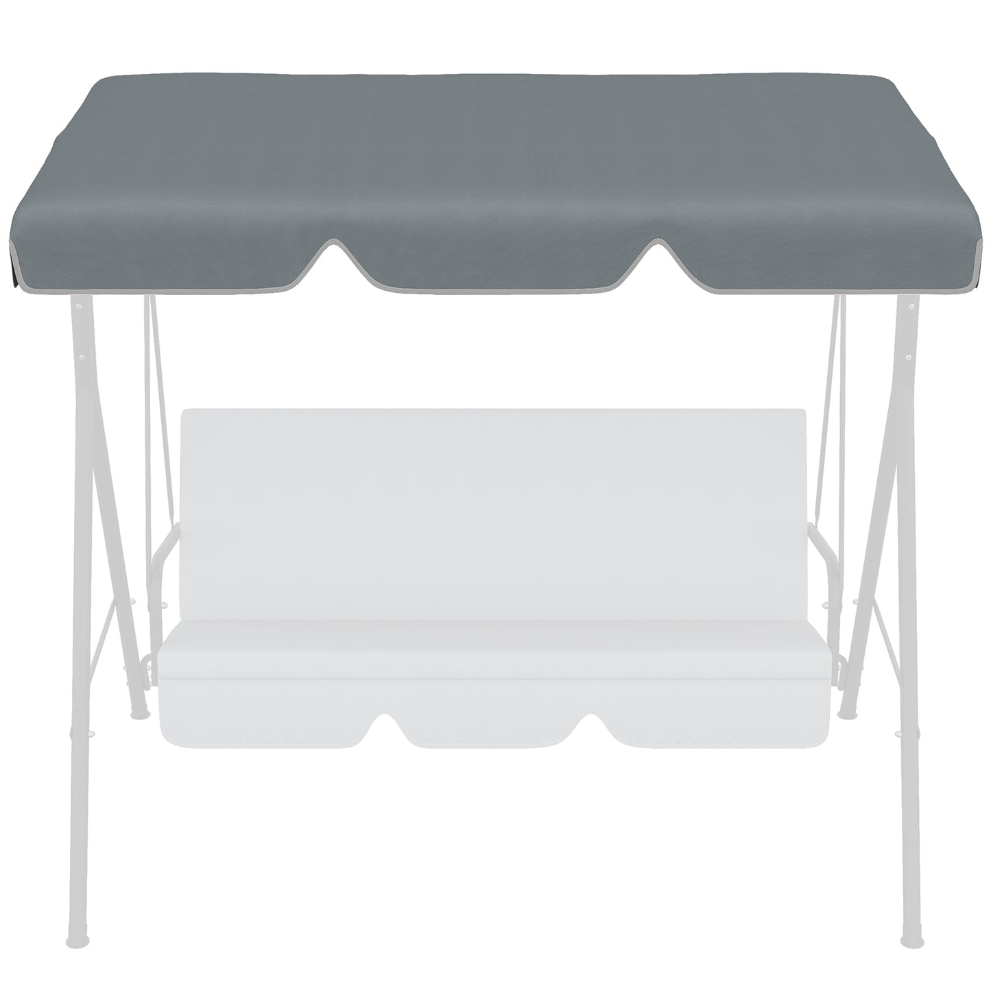 Outsunny Toldo de Repuesto para Columpio de 2/3 Plazas Toldo Recambio para Balancín Cubierta de Reemplazo Protección UV50+ para Jardín Terraza Patio 192x144 cm Gris Oscuro