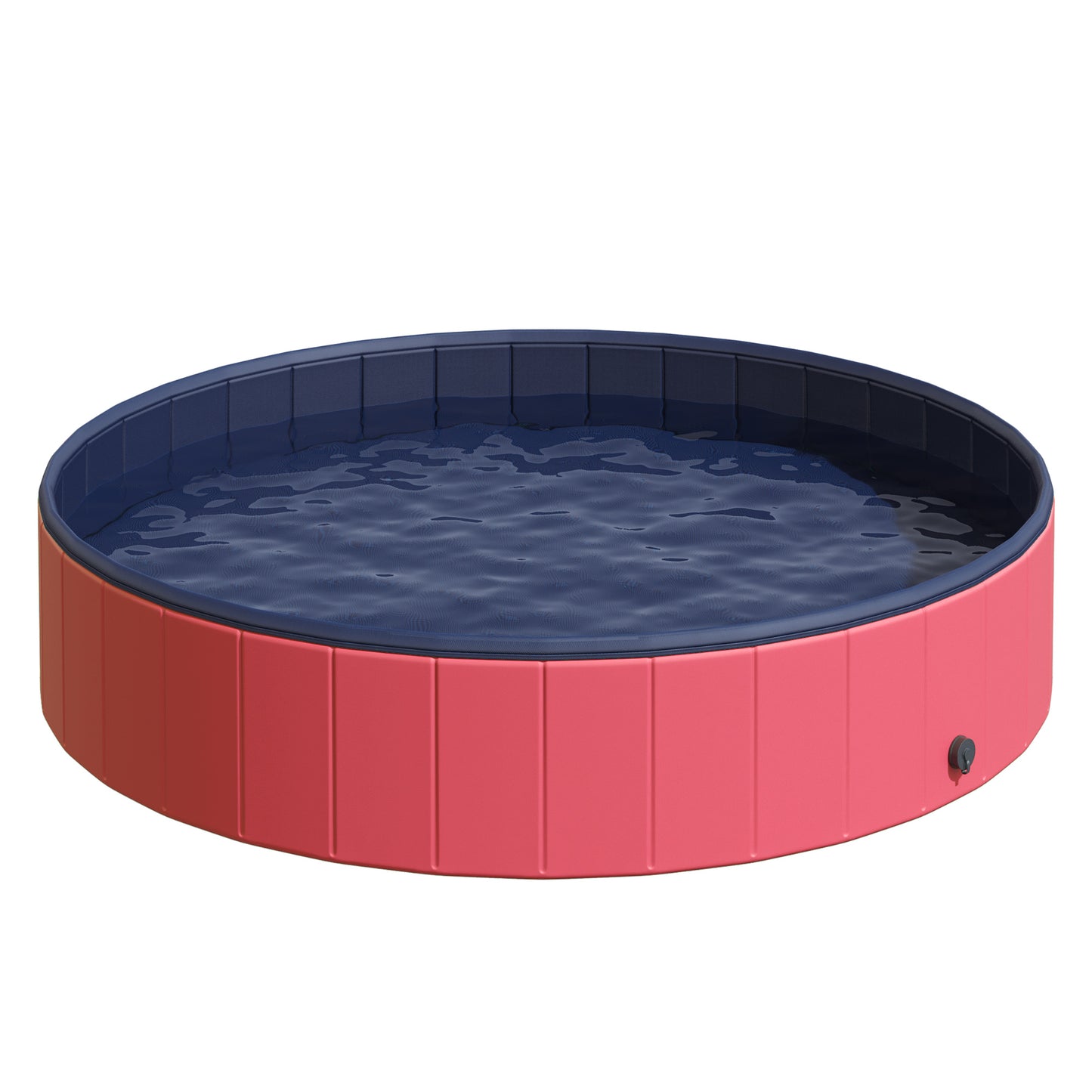 PawHut Piscina Plegable para Perros Gatos Ø160x30 cm Bañera Portátil para Mascotas PVC Antideslizante Múltiples Usos para Interiores y Exteriores Rojo