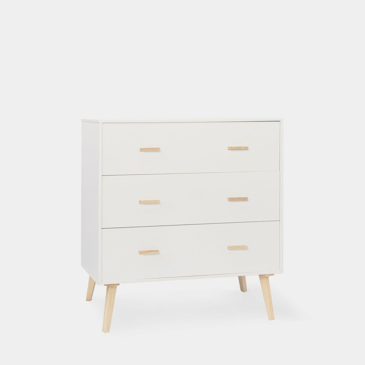 Cómoda de 3 cajones en madera color blanco Laren -  Klast