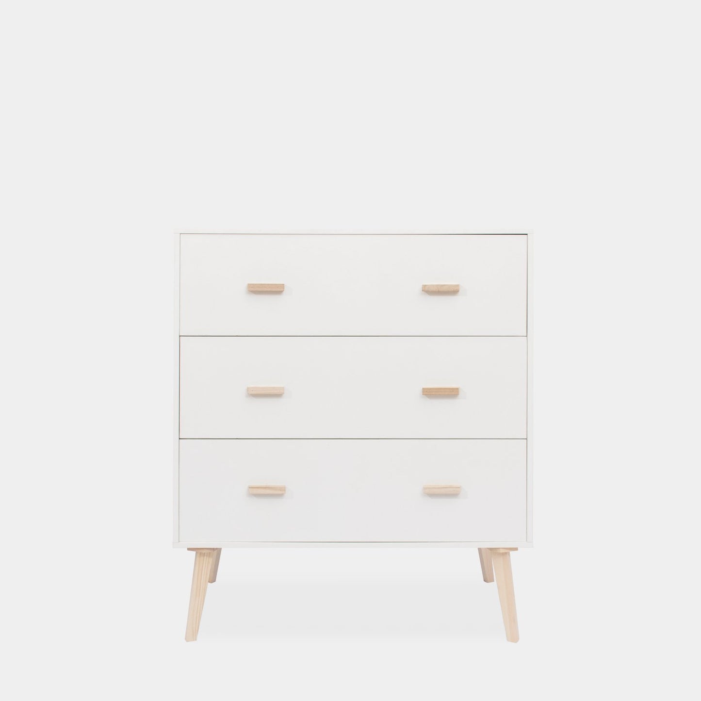 Cómoda de 3 cajones en madera color blanco Laren -  Klast