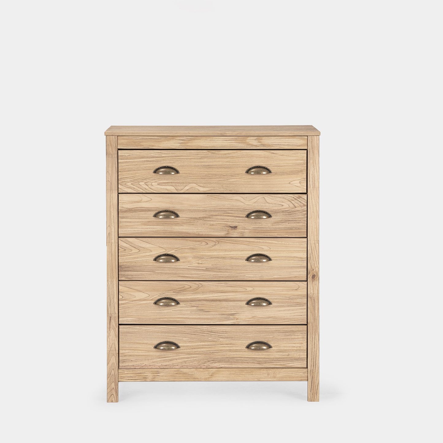 Cómoda de 5 cajones en madera maciza acabado roble Oak -  Klast